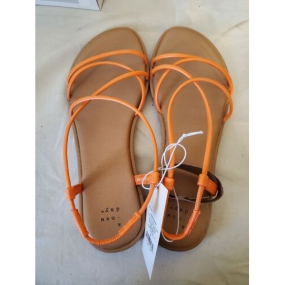 a new day Shoes - Women's Orange Sierra Strappy Sandals - A New Day Size 9
